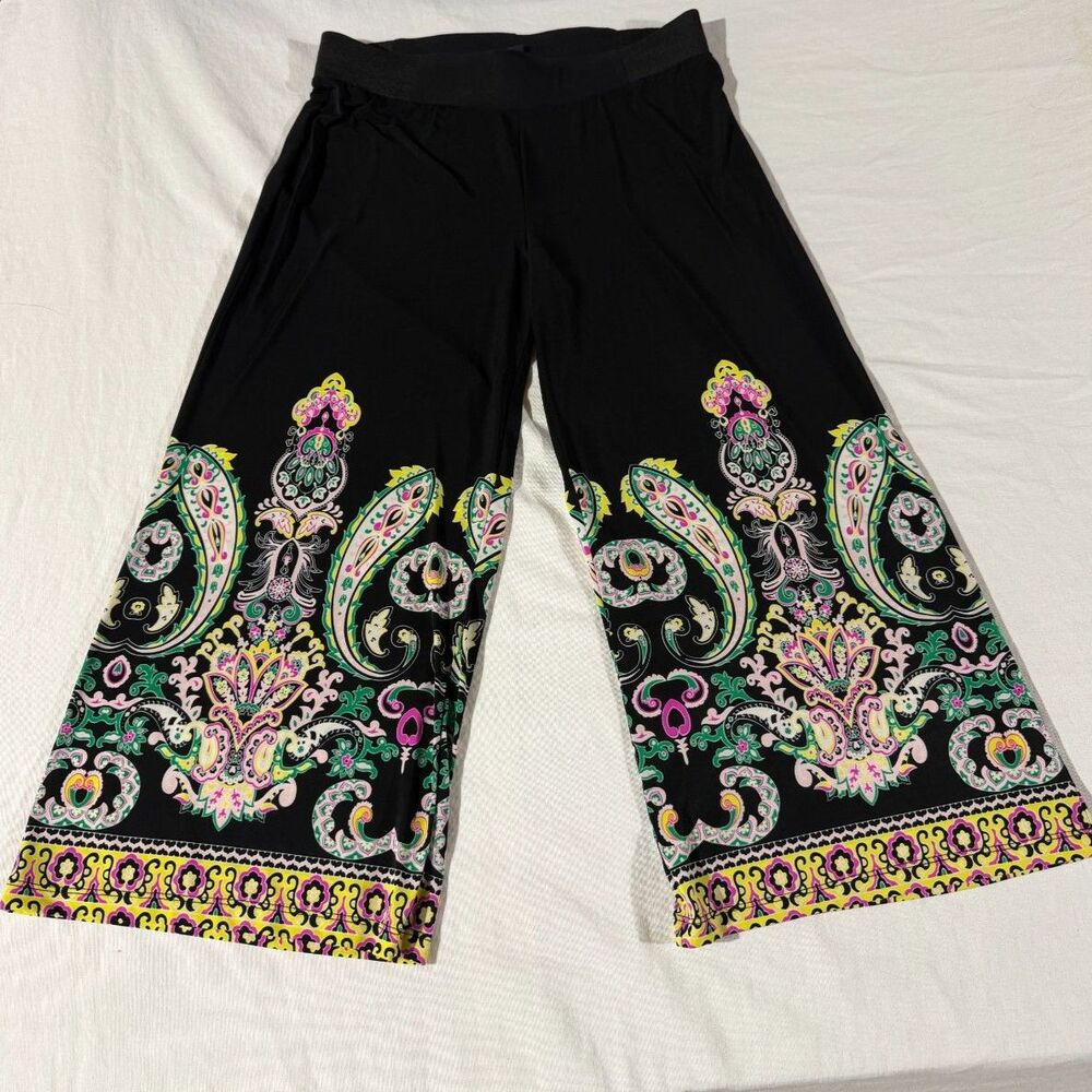 INC International Concepts Paisley Palazzo Pants PM Flowy Wide Leg